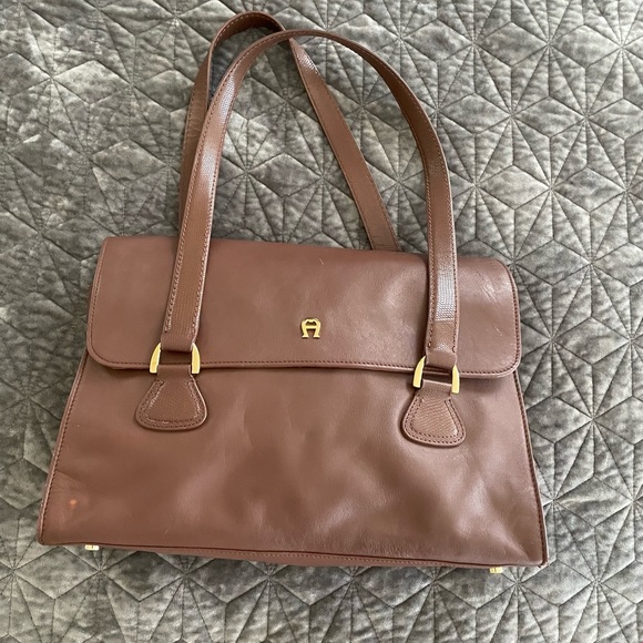 Etienne Aigner Handbags - Etienne Aigner Brown Leather Satchel Purse Tote